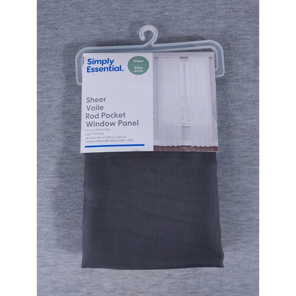Simply Essential Sheer Voile Rod Pocket Window Panel (1 panel only) - Picture 2 of 6